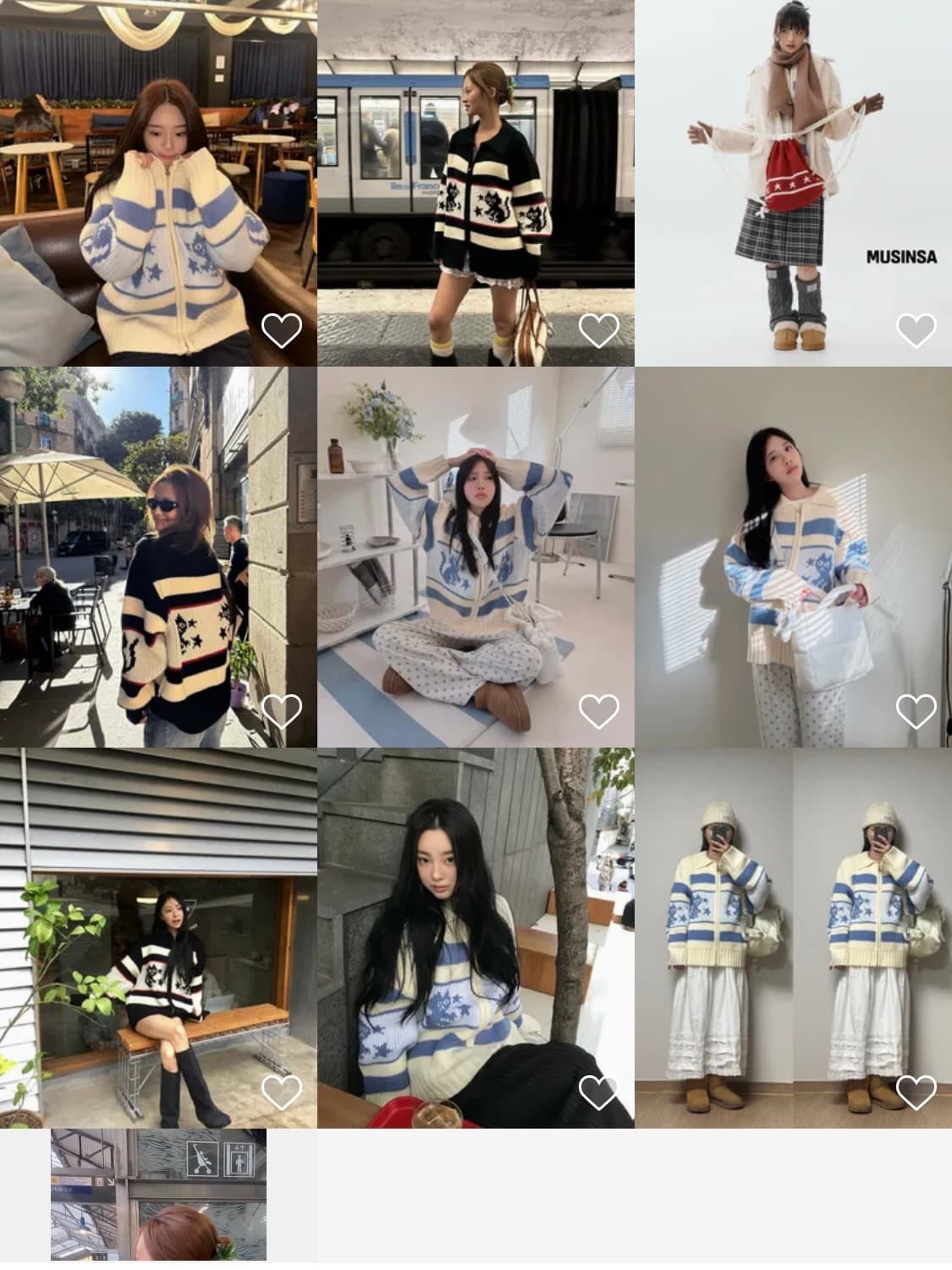 유희 고양이 니트 집업 (새상품) 상품이미지4