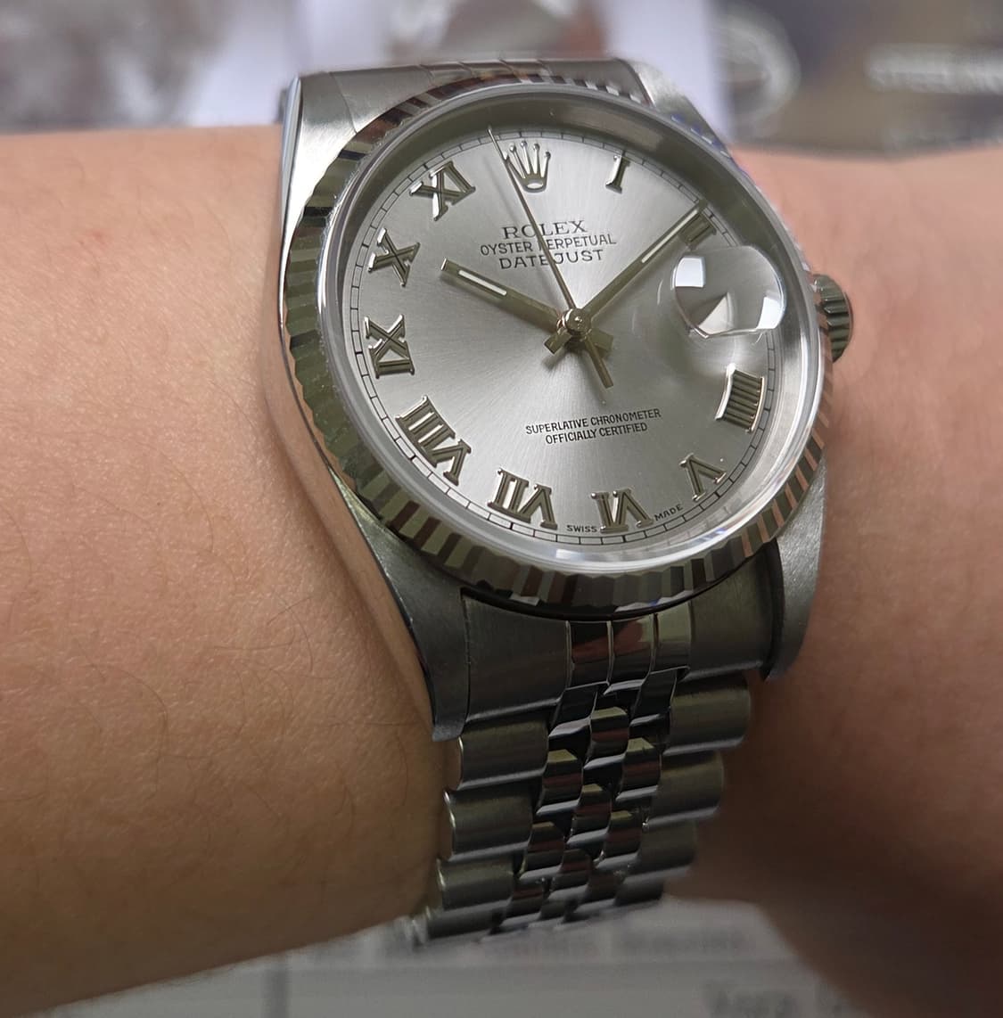 롤렉스 데이저스트 16234 후기형 실버로만 18K화골베젤 쥬빌리줄 (감 상품이미지10