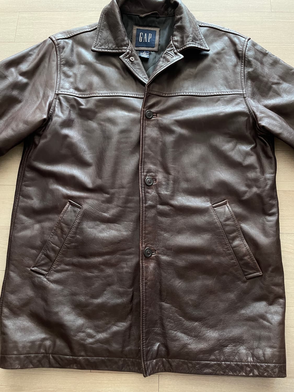 90s 올드갭 레더 카코트 브라운 gap carcoat 상품이미지4