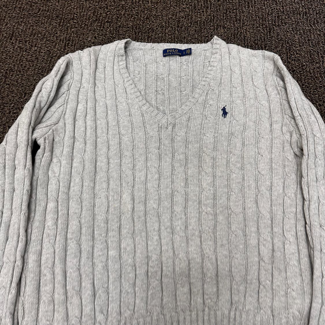 POLO 폴로 랄프로렌 브이넥 케이블 여성 니트 L 상품이미지2