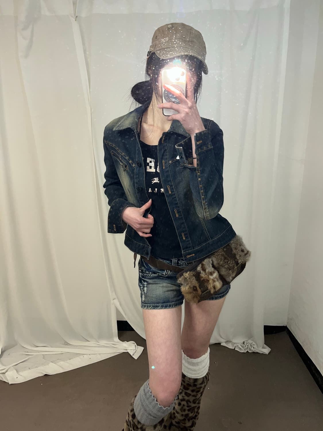 데님 스터드 숏츠 상품이미지3