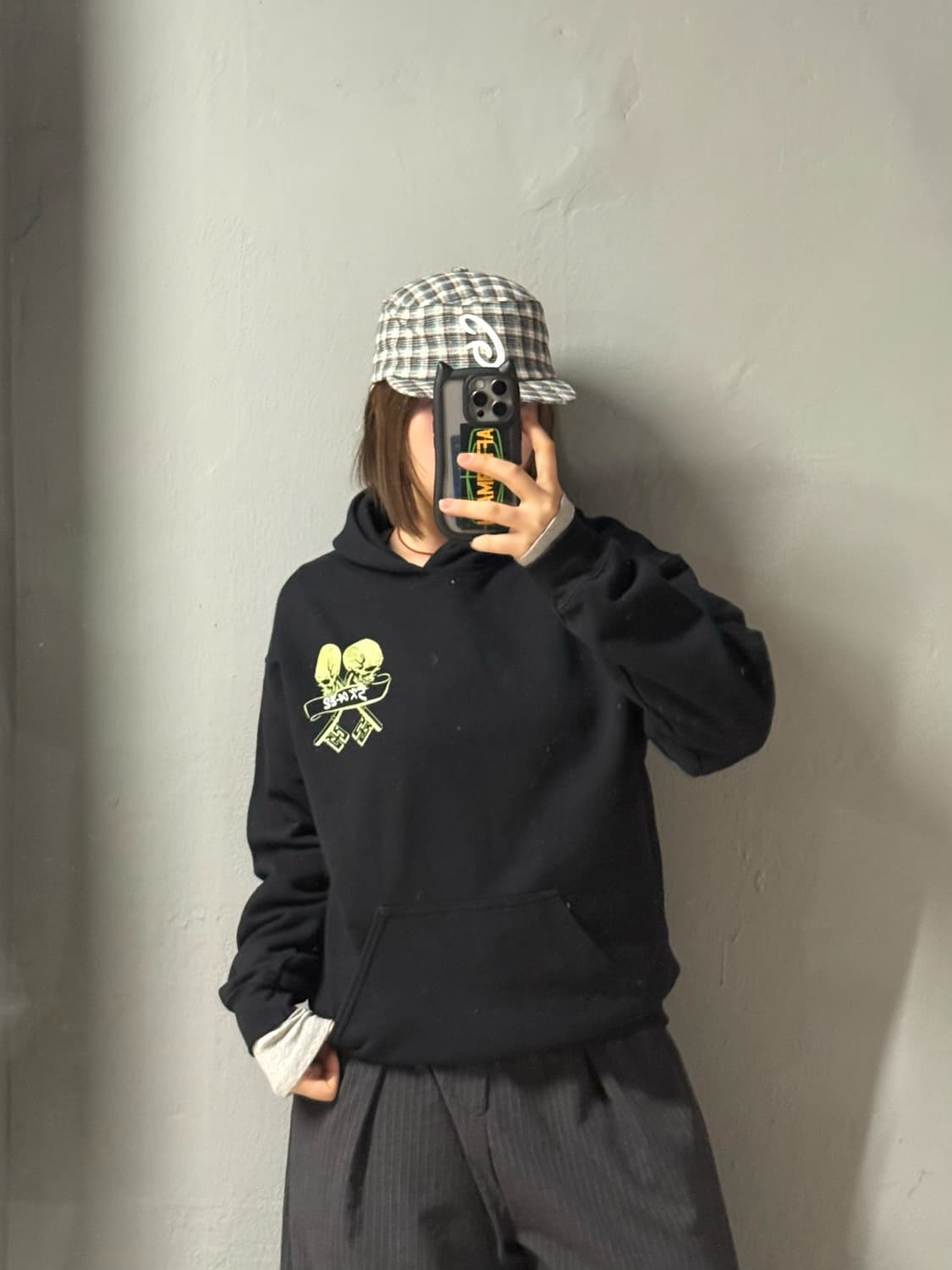 Back skull point printing hoodie 상품이미지2