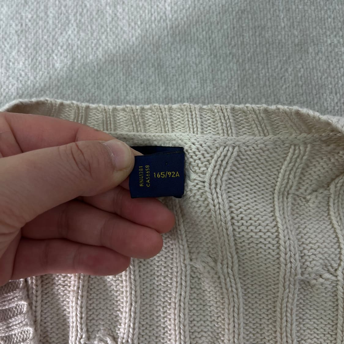 W95 폴로랄프로렌 브이넥 꽈배기 니트 상품이미지4