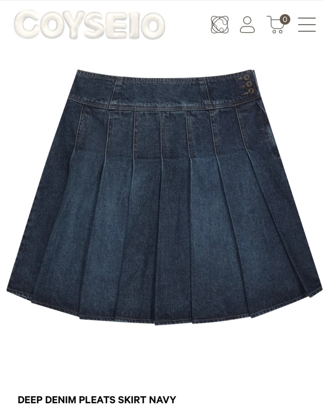 코이세이오 DEEP DENIM PLEATS SKIRT NAVY 1size 상품이미지1