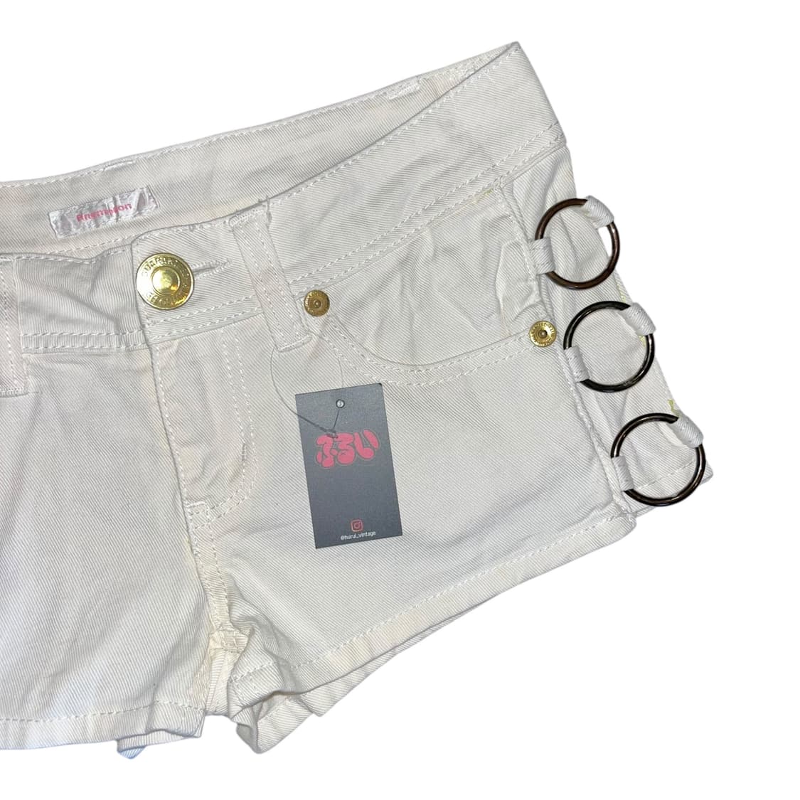 아일렛 화이트 숏팬츠 갸루y2k펑크 상품이미지2