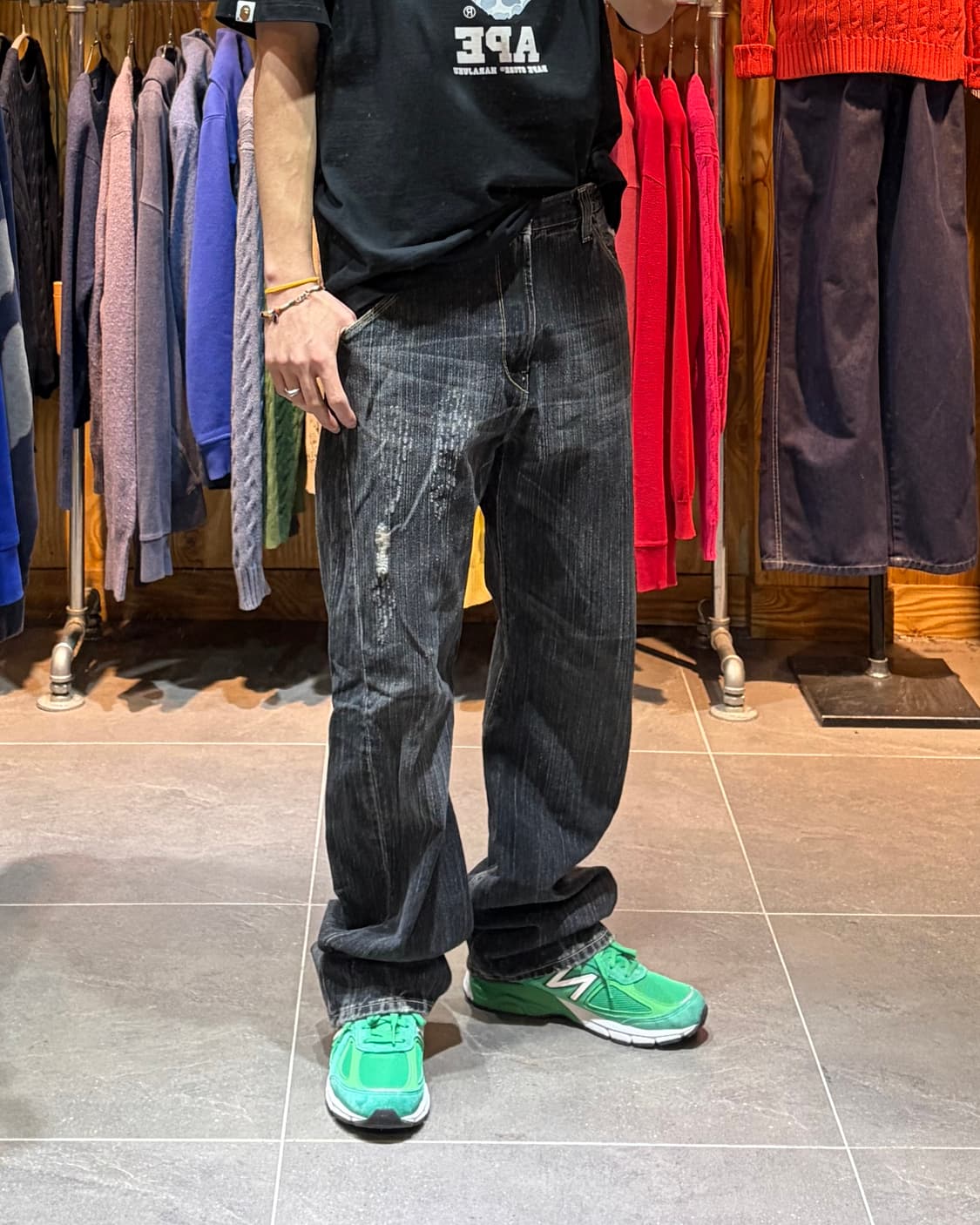 32in LEVI'S 리바이스 엔지니어드진 1999 워싱 데미지 흑청 데 상품이미지1