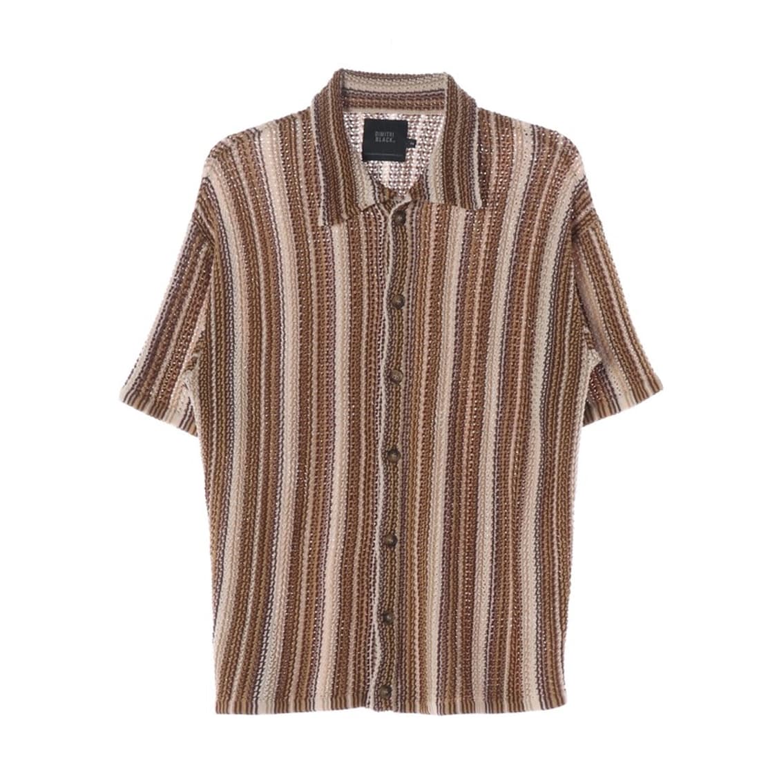 디미트리블랙 스트라이프 니트 하프셔츠 2 상품이미지1