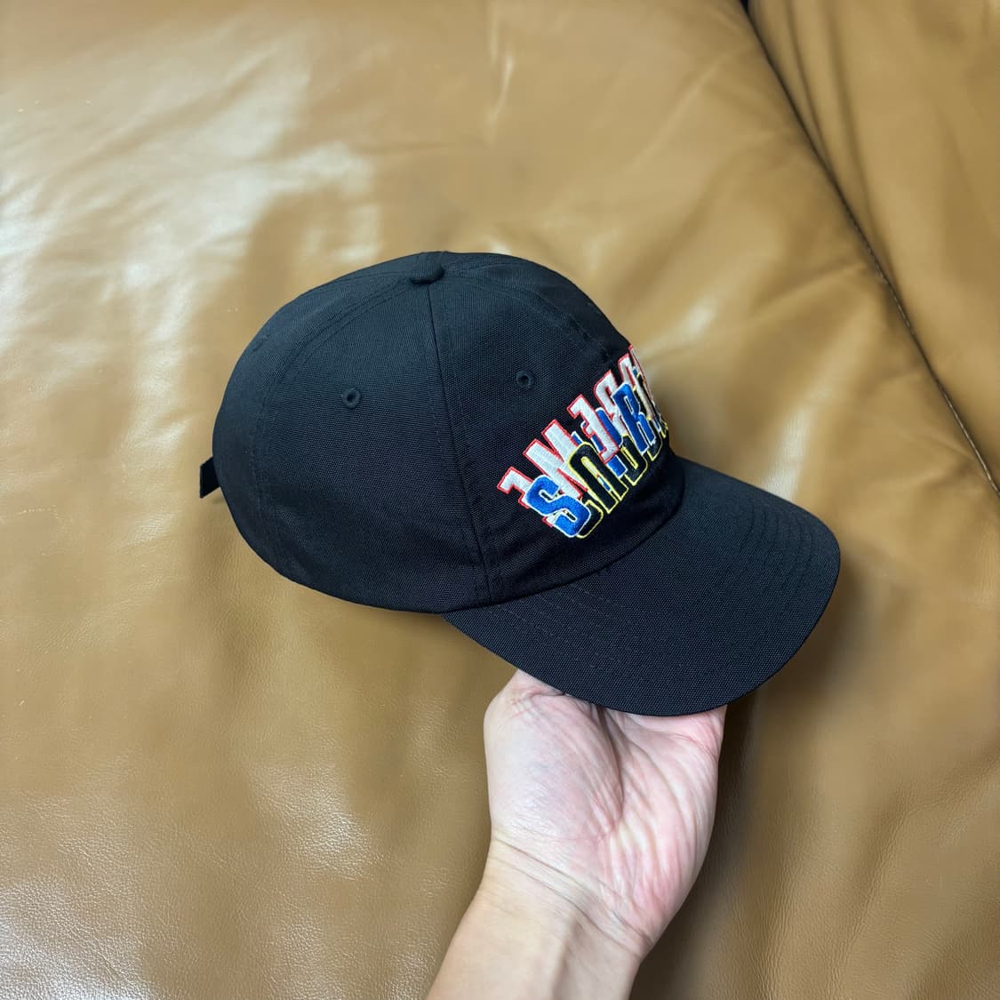 Supreme 슈프림 코듀라 트리플 로고 블랙 6패널 볼캡 모자 상품이미지4