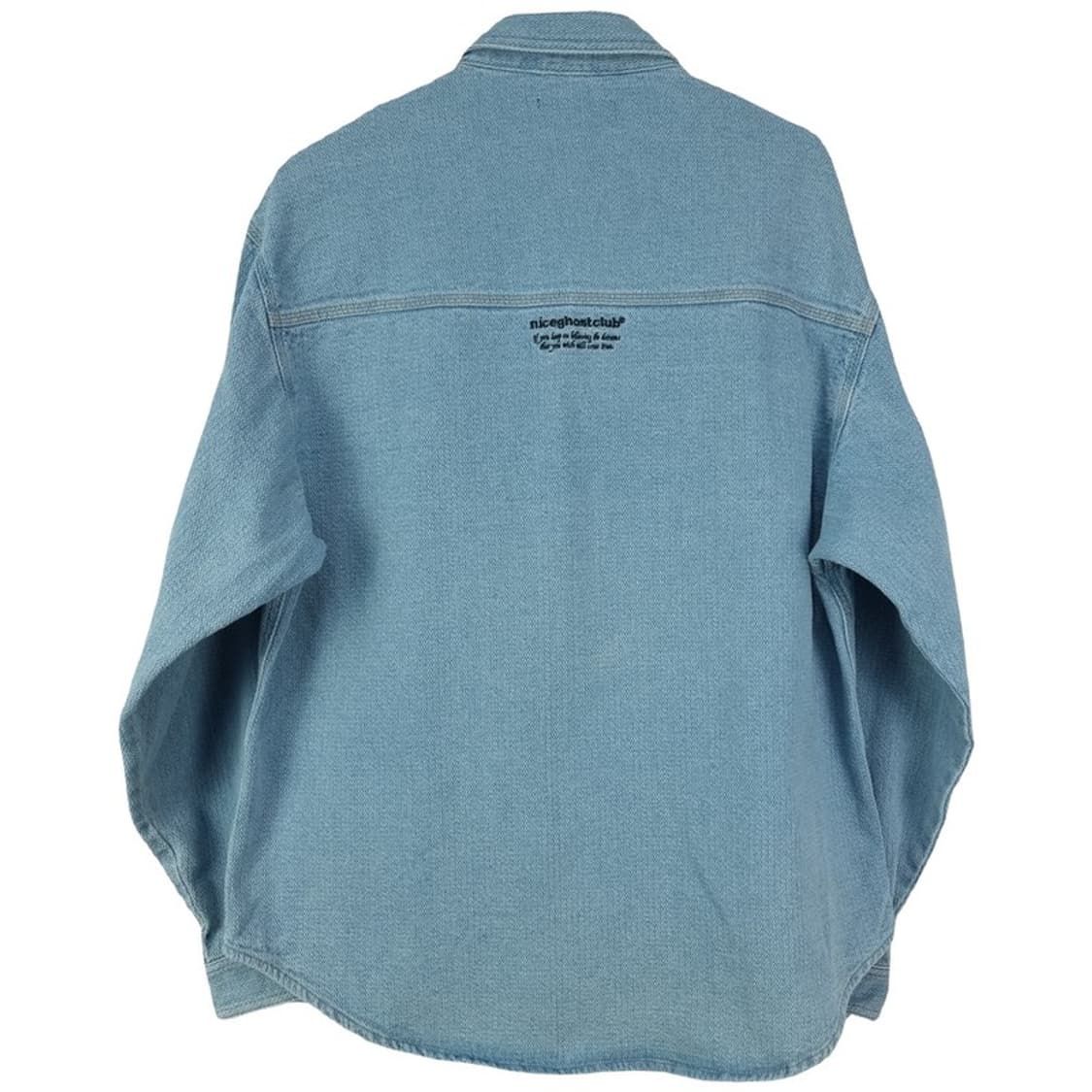 [나이스고스트클럽] 오버사이즈 자수 데님 셔츠 M18682 상품이미지3