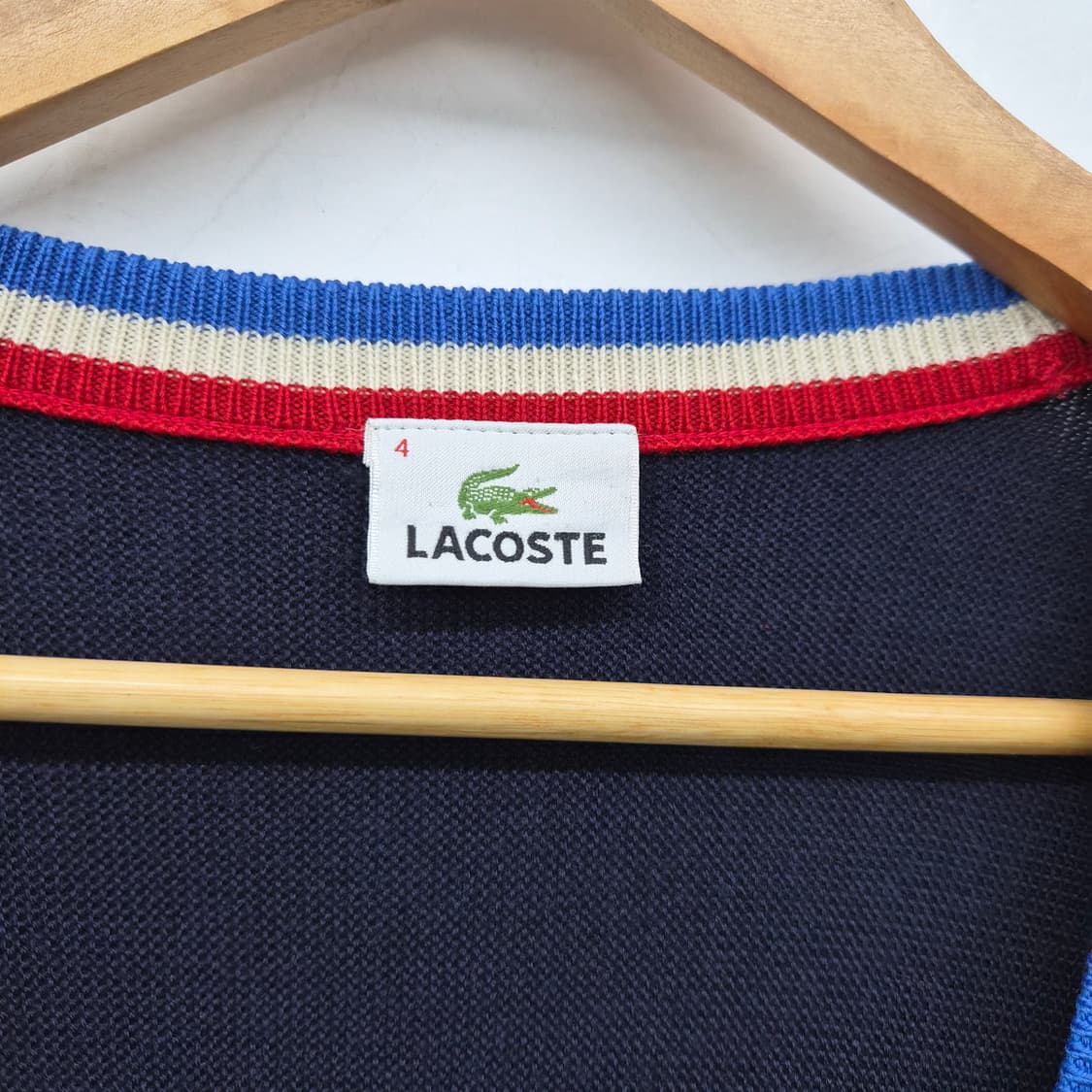 라코스테 네이비 가디건 트리밍 포인트 남성 XL 상품이미지2