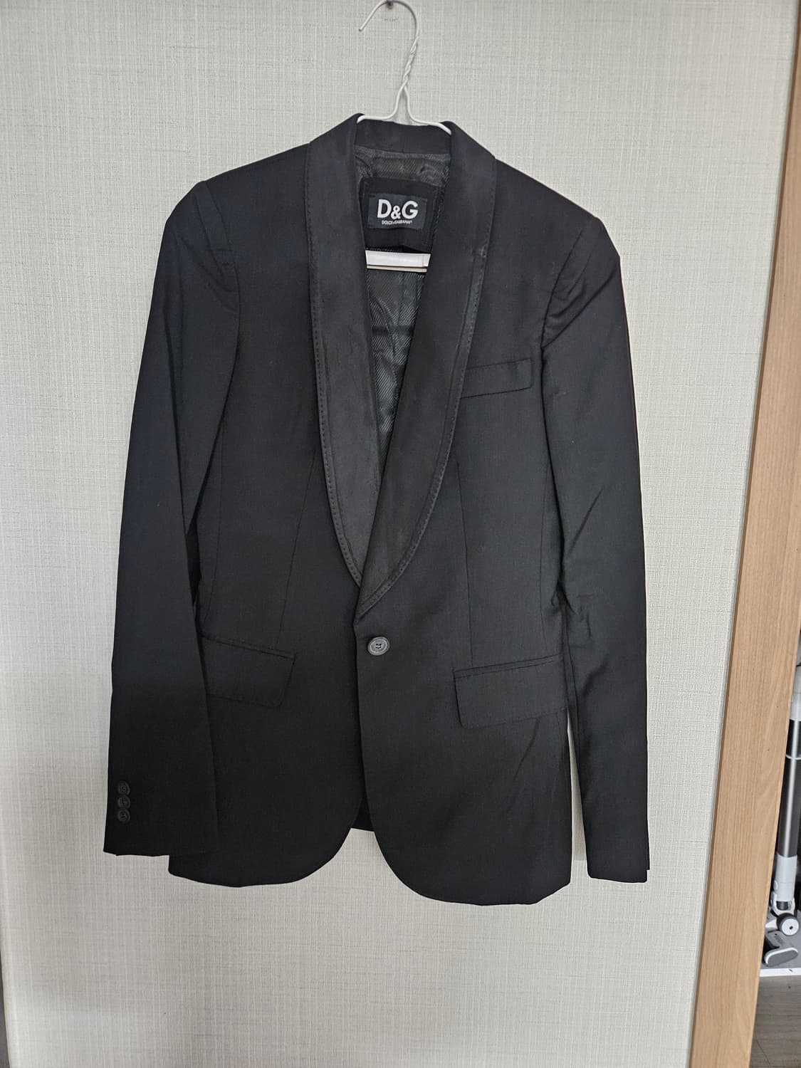 D&G(Dolce & Gabbana) 블랙 새틴 라펠 블레이저 상품이미지1