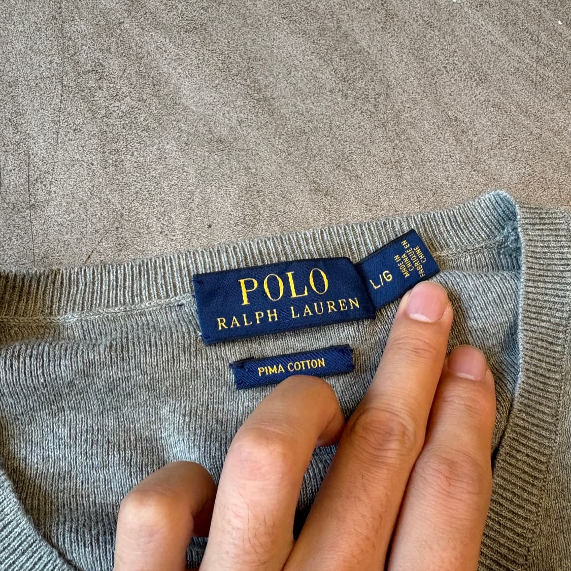 폴로 정품 그레이 피마 코튼 니트 상품이미지5