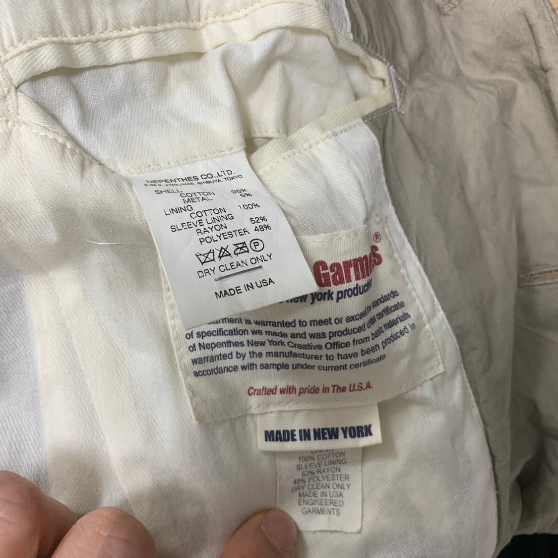 S)엔지니어드 가먼츠 엔도버 자켓(코튼메탈/베이지) 상품이미지4