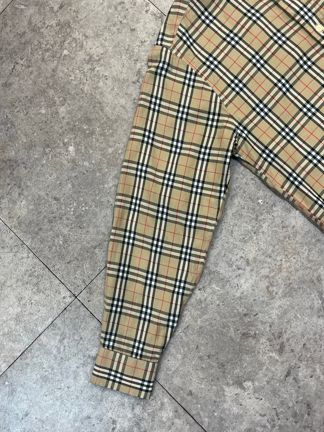 버버리 체크 셔츠 베이지 M #csz2538 상품이미지6