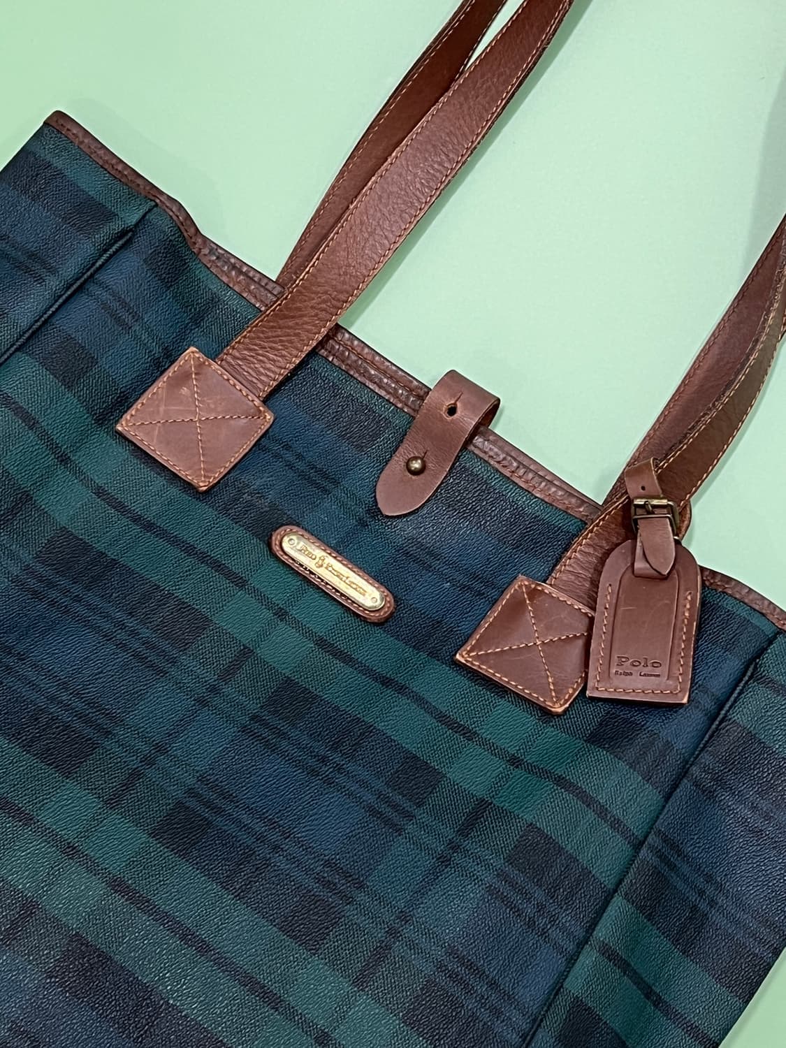 (OS) 폴로 랄프로렌 타탄체크 숄더 백 상품이미지4