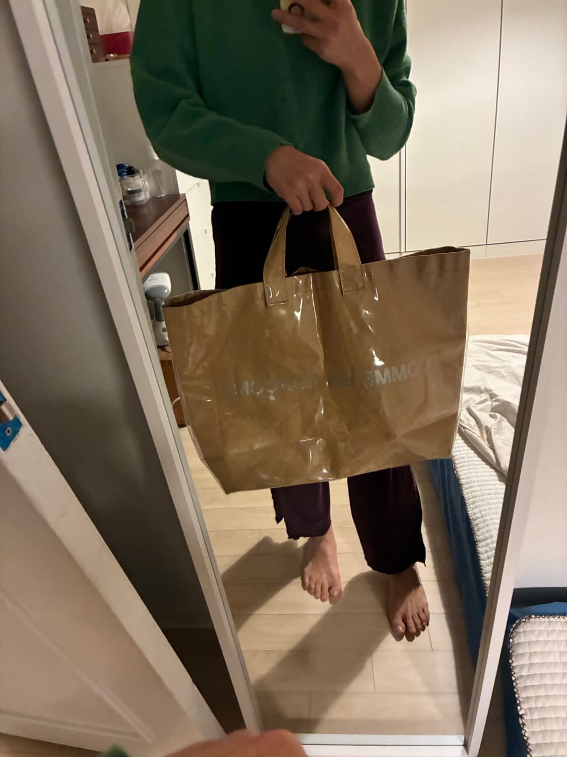 [정품] 꼼데가르송 PVC 크라프트 페이퍼 토트백 (가성비 전투용) 상품이미지8