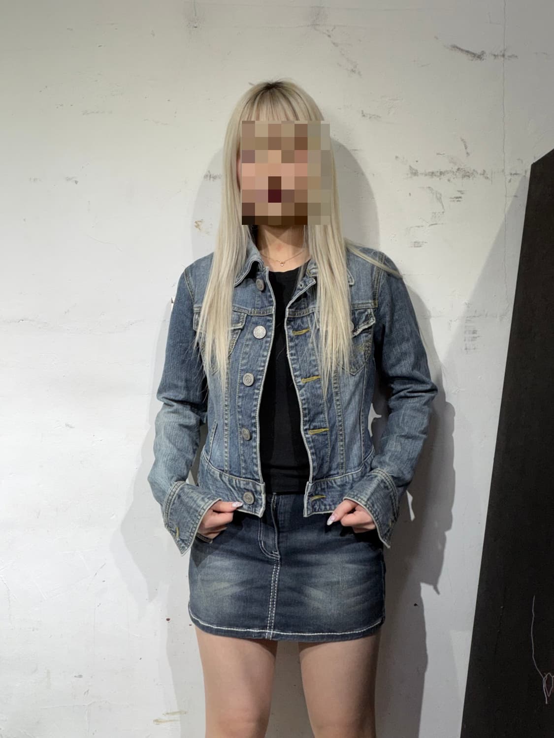 OZOC Seeking For Beauty 빈티지 워싱 크롭 데님 자켓 상품이미지2