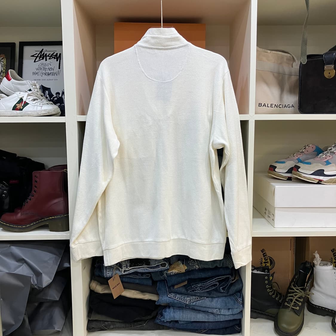 Y’saccs 요지야마모토 화이트 하프집업 스웨트셔츠 XL 상품이미지3