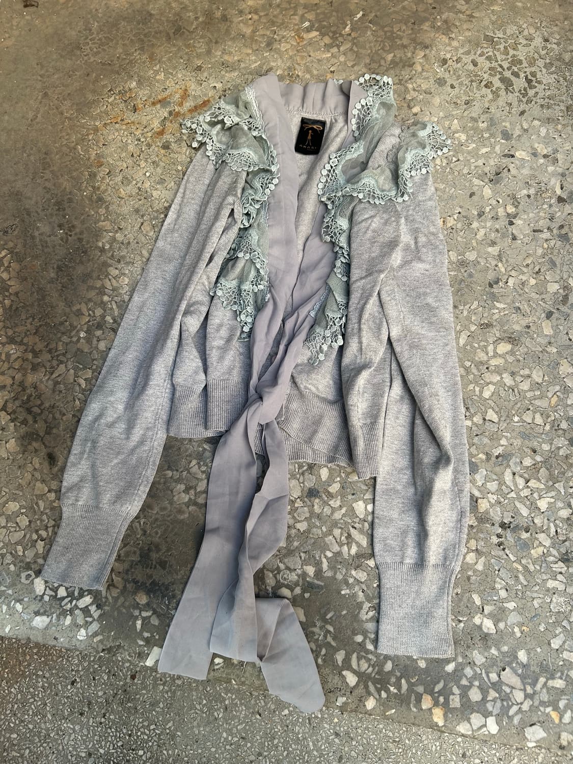 *Rare* 2000s 레이어드 프릴 그레이 가디건  상품이미지1