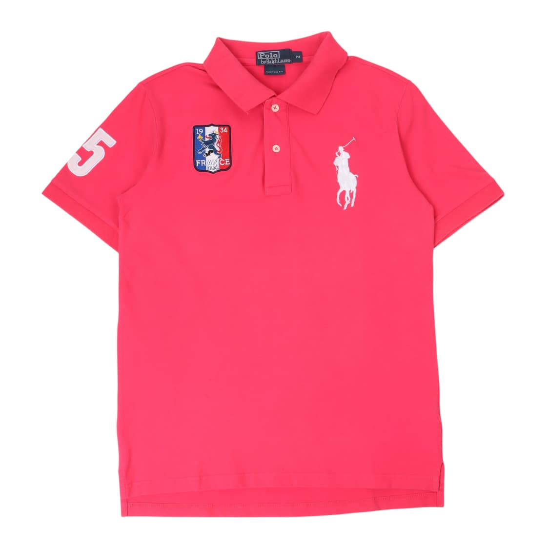 폴로 랄프로렌 프랑스 핑크 화이트 빅포니 티셔츠 상품이미지1
