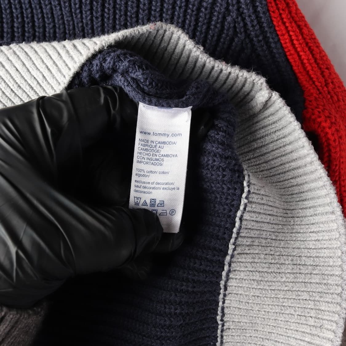 타미힐피거 90s 올드스쿨 컬러블록 코튼 니트 스웨터 XL 16-18 상품이미지6