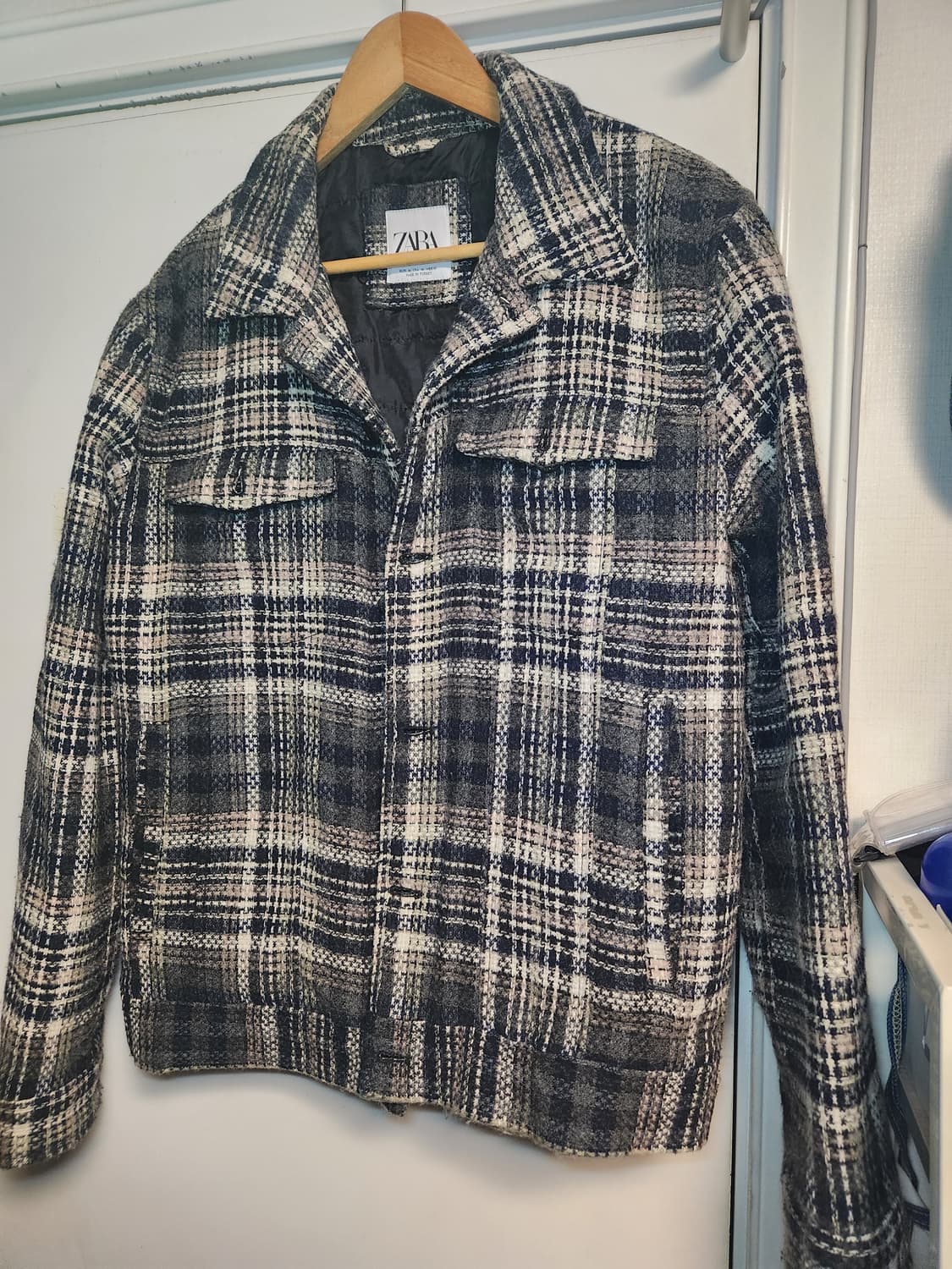 자라 체크 누빔 트러커 자켓 M 상품이미지1