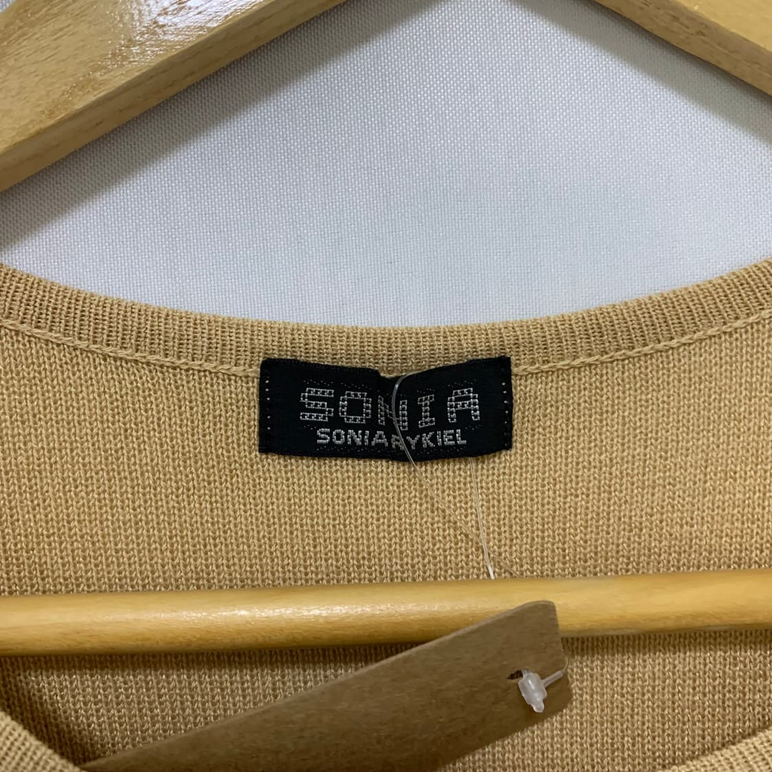 소니아리키엘 빈티지 크롭 니트 티셔츠 베이지 7부 상품이미지6