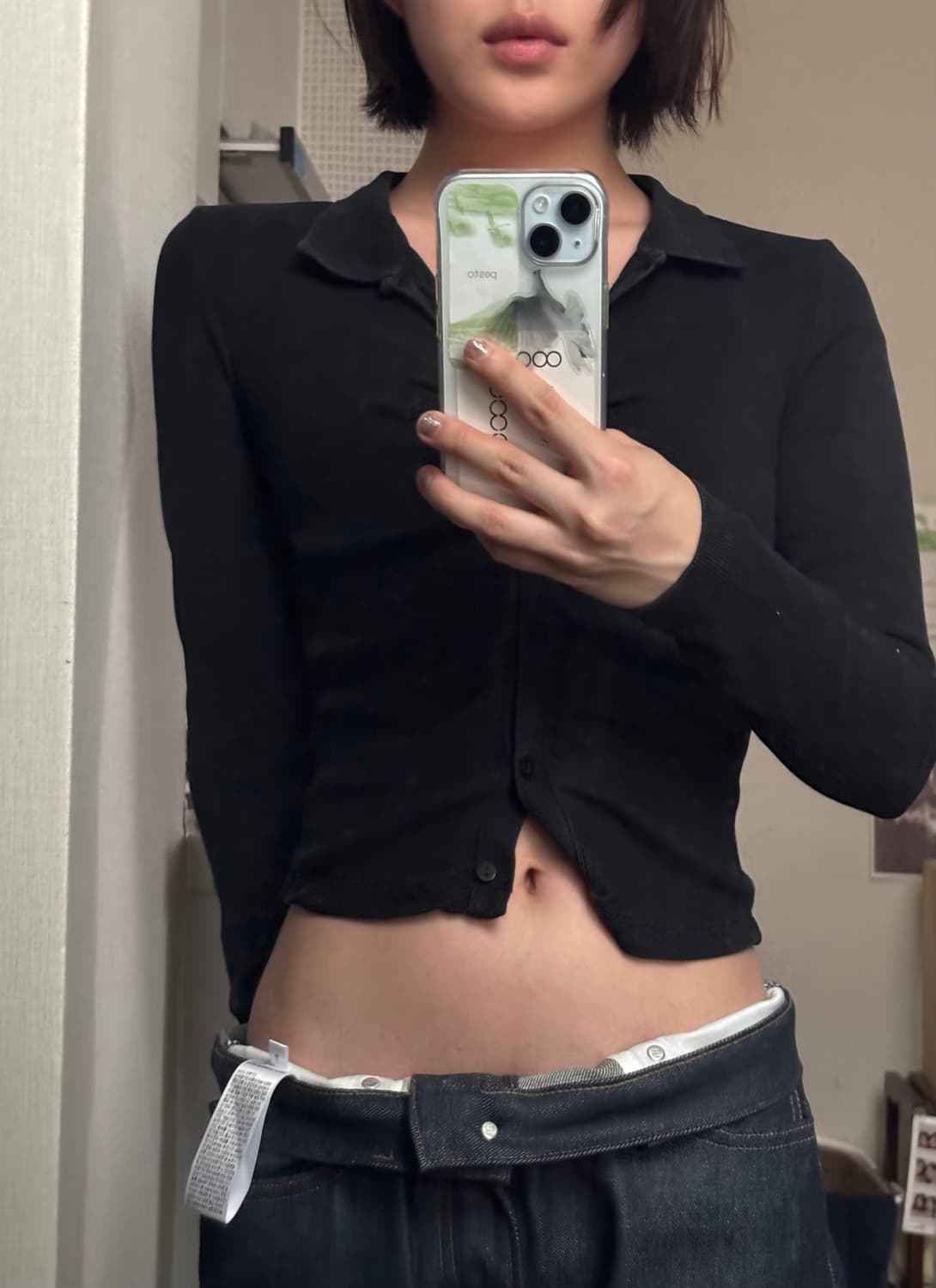 자라 크롭 블랙 가디건 상품이미지2
