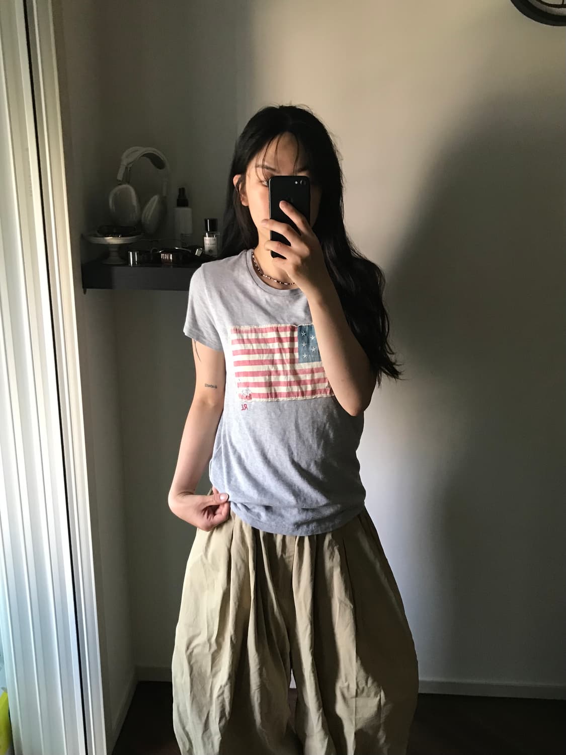 폴로 랄프로렌 성조기 그레이 반팔티 상품이미지1