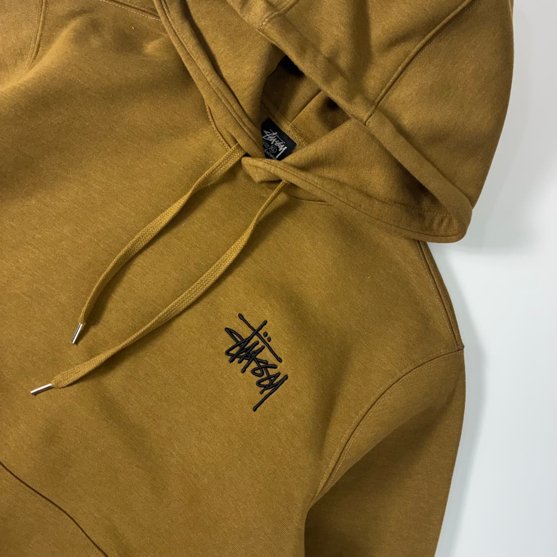 Stussy  스투시 빅로고 자수 브라운 후드티 상품이미지4