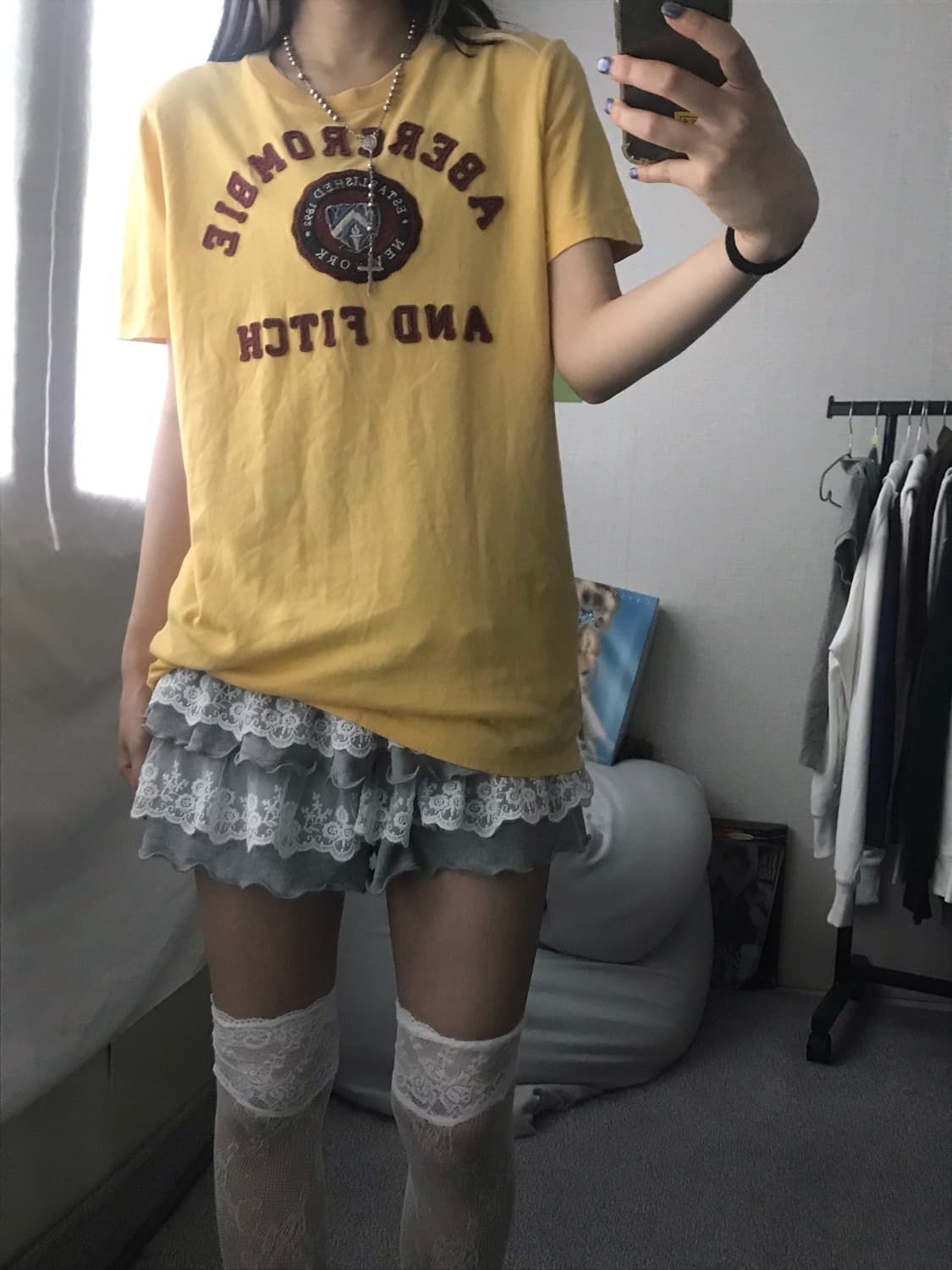 아베크롬비 연노랑 버건디 반팔티셔츠 상품이미지6