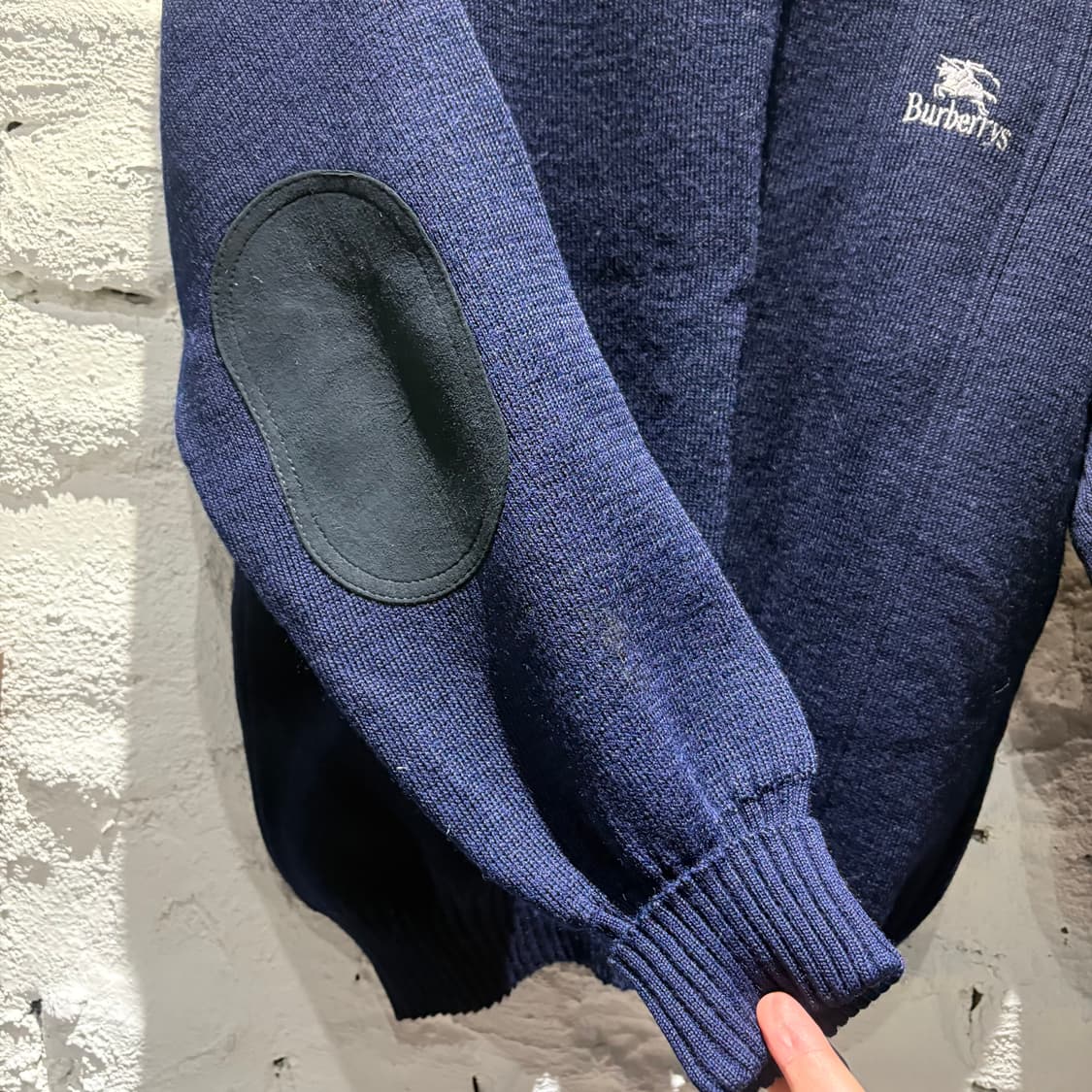 90‘s 버버리 엘보패치 코만도 울 니트 상품이미지4