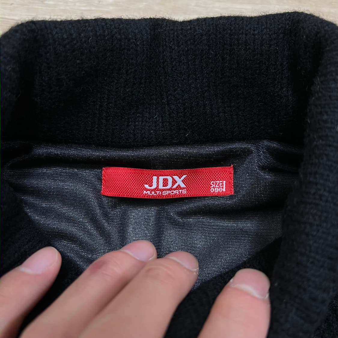 JDX 골프웨어 다운 울 니트 배색 패딩 점퍼 [블랙] S/90 상품이미지5