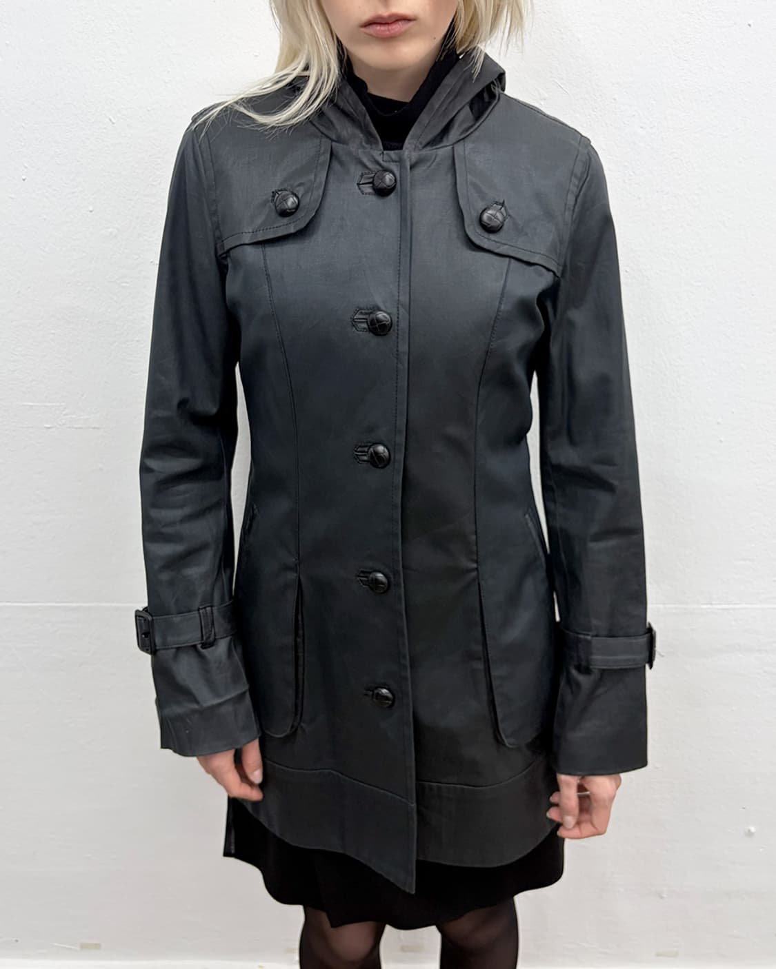 빈티지 왁스 코팅 후디드 코트 상품이미지4