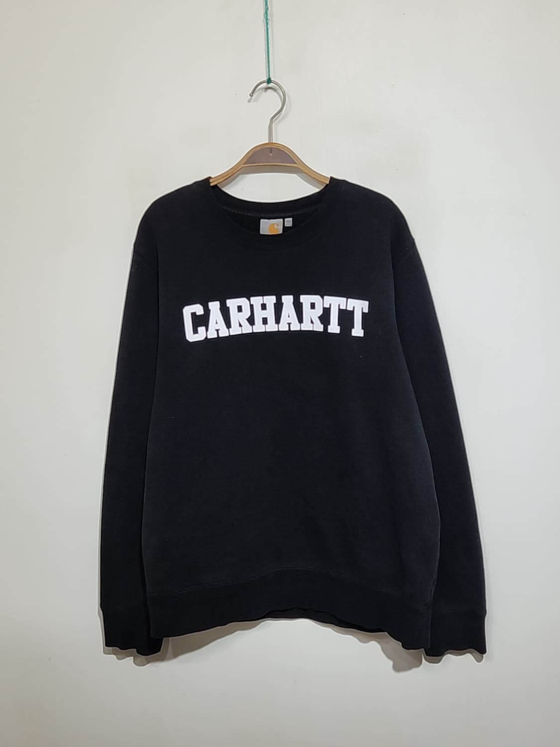 (L) 칼하트 빅로고 맨투맨 블랙 기모 스웨트 티셔츠  상품이미지1