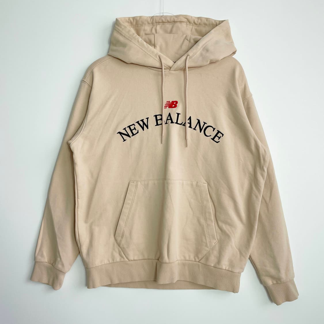 B1 뉴발란스 레터링 후드티 베이지 S사이즈 상품이미지1
