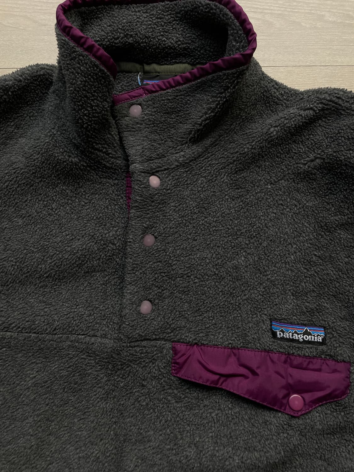 90s 파타고니아 신칠라 스노우리스 그레이 퍼플 눈없산 상품이미지4