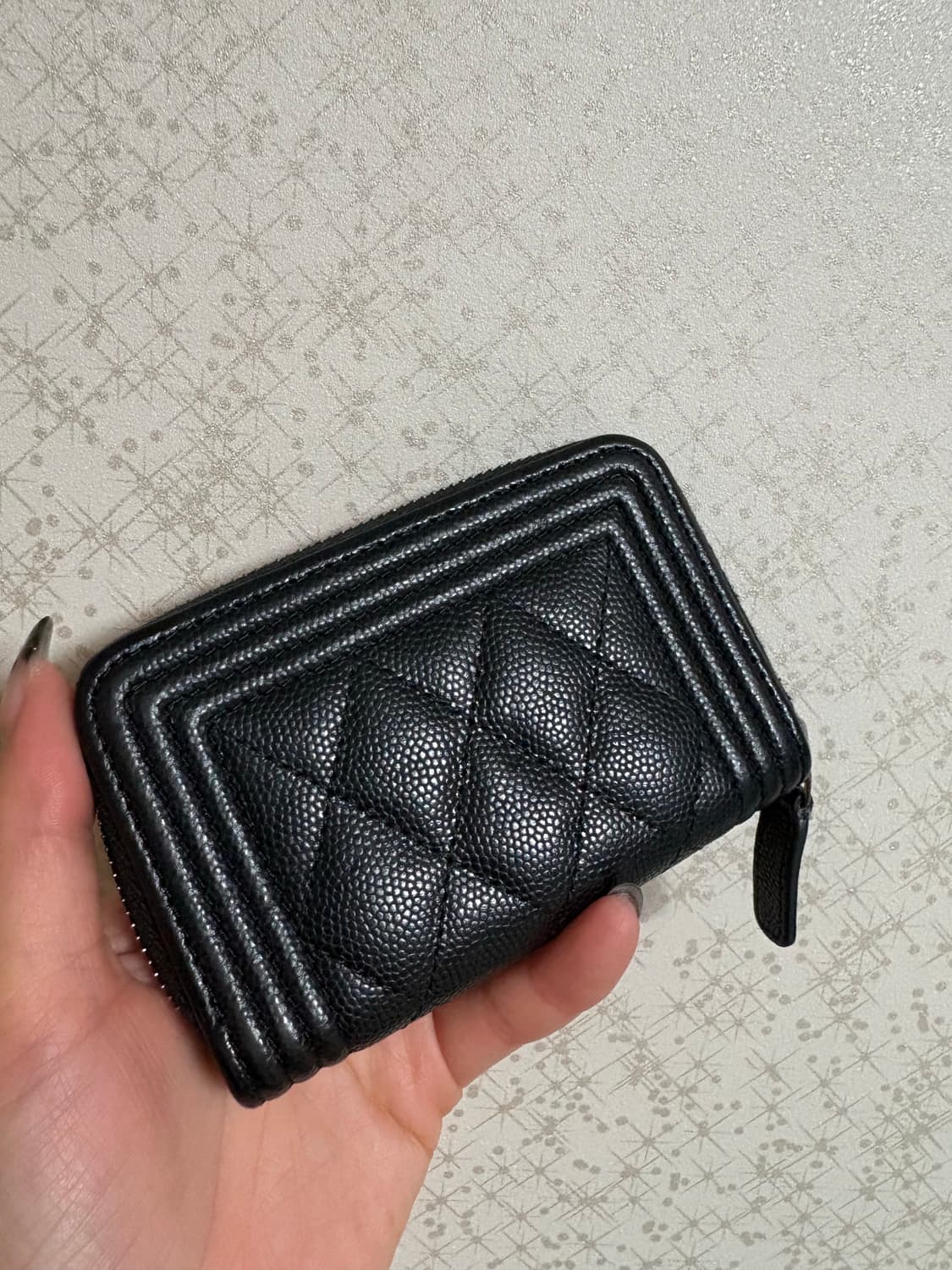 샤넬 보이 은장 지퍼돌이 카드지갑 (캐비어) 상품이미지2