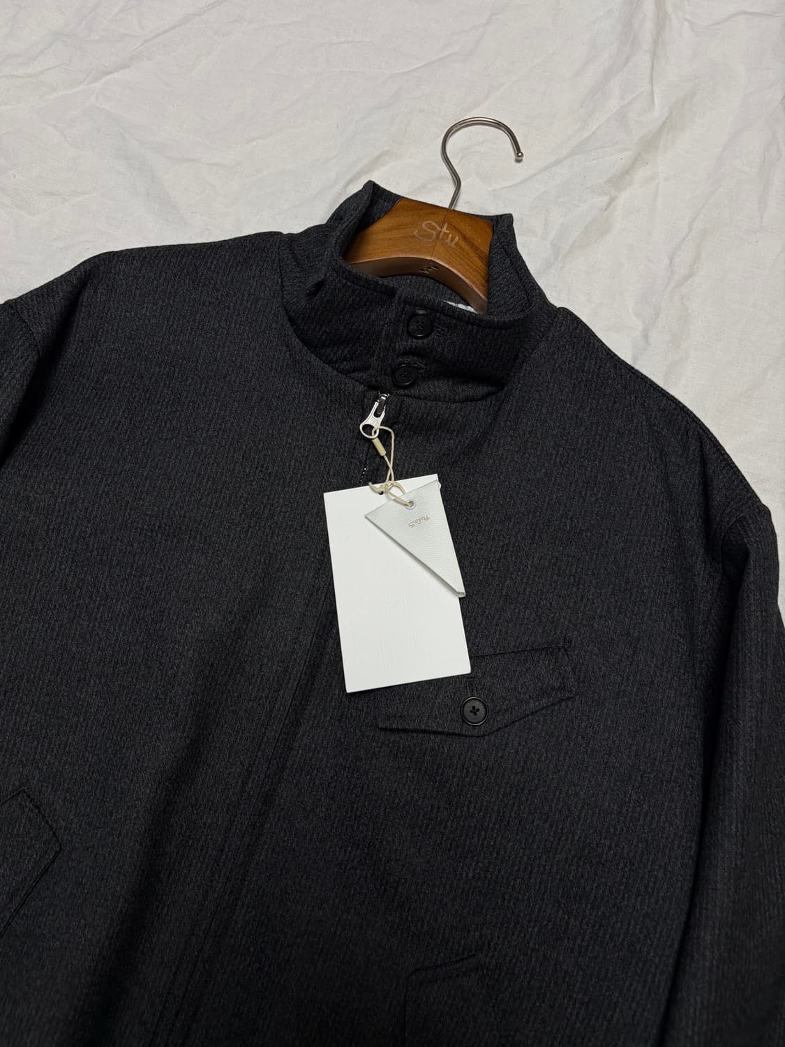 [새상품] STU 하이넥 스트라이프 울 자켓 / M 상품이미지5