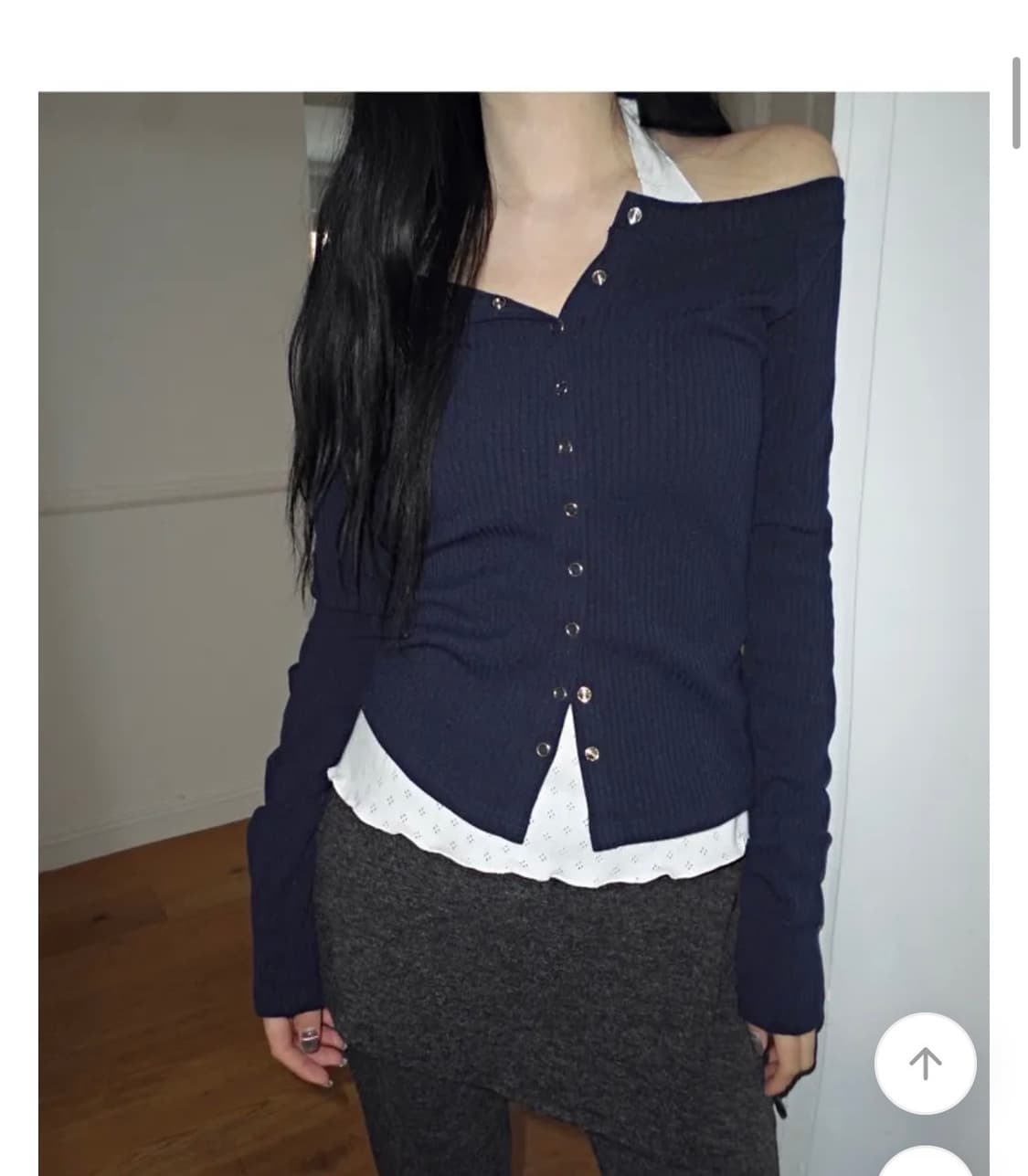 프롬뮤즈 raglan snap button cardigan 상품이미지2