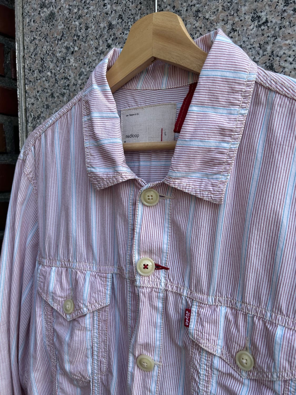 00‘s 리바이스 레드룹 스트라이프 셔츠자켓 상품이미지2