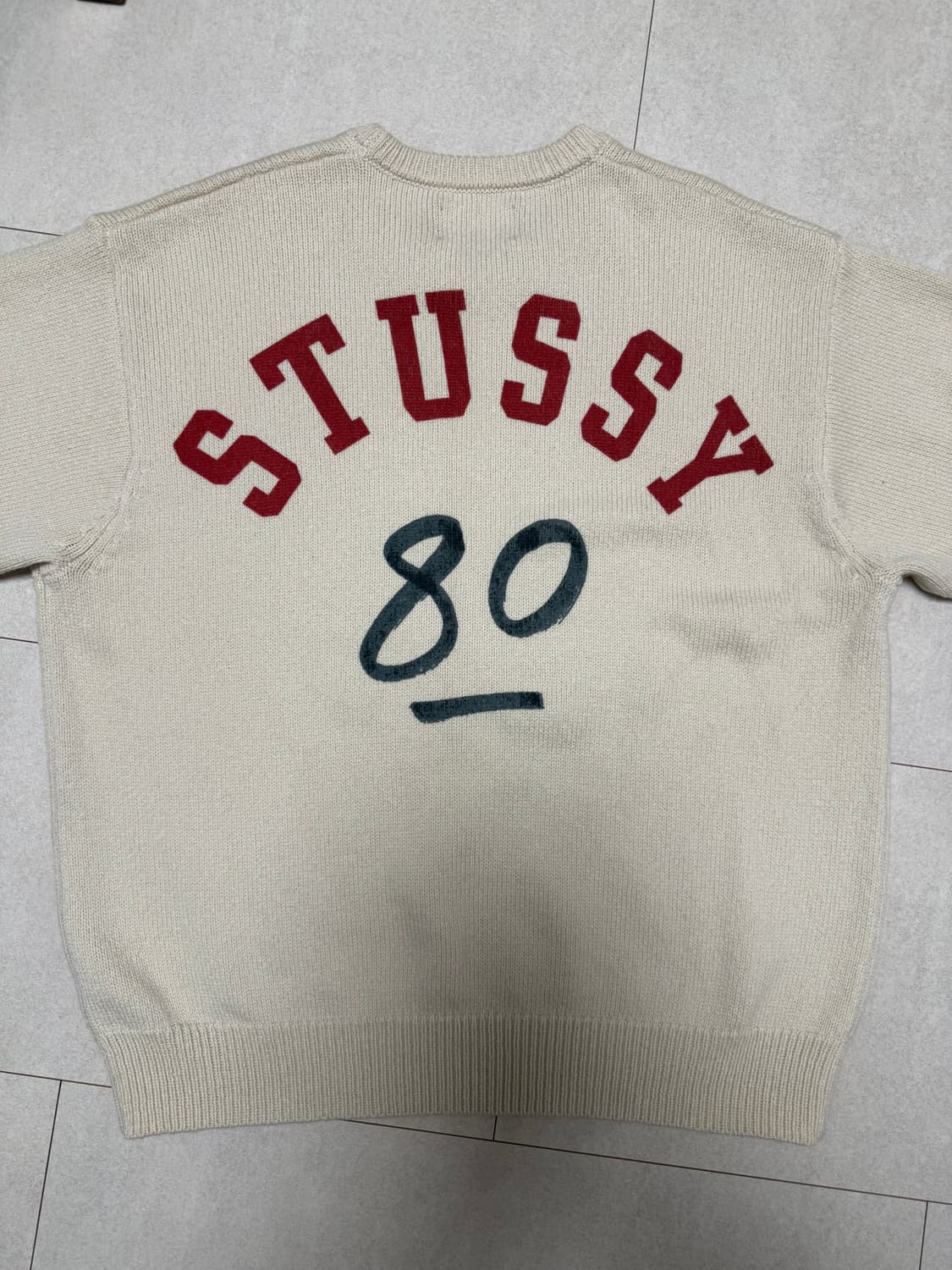 스투시 핸드리튼 스웨터 내추럴 상품이미지5