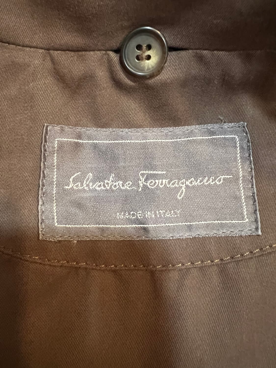 살바토레페라가모 남성 브라운 레인코트 레이어드코트 상품이미지7