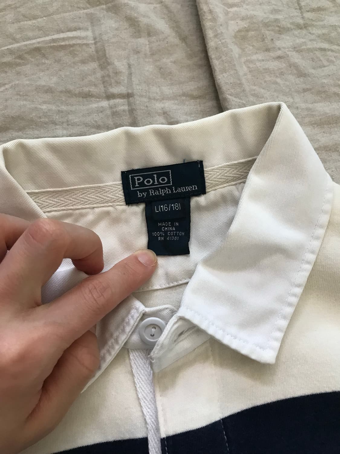 폴로 랄프로렌 클럽 로고 단가라 긴팔 럭비티 상품이미지8