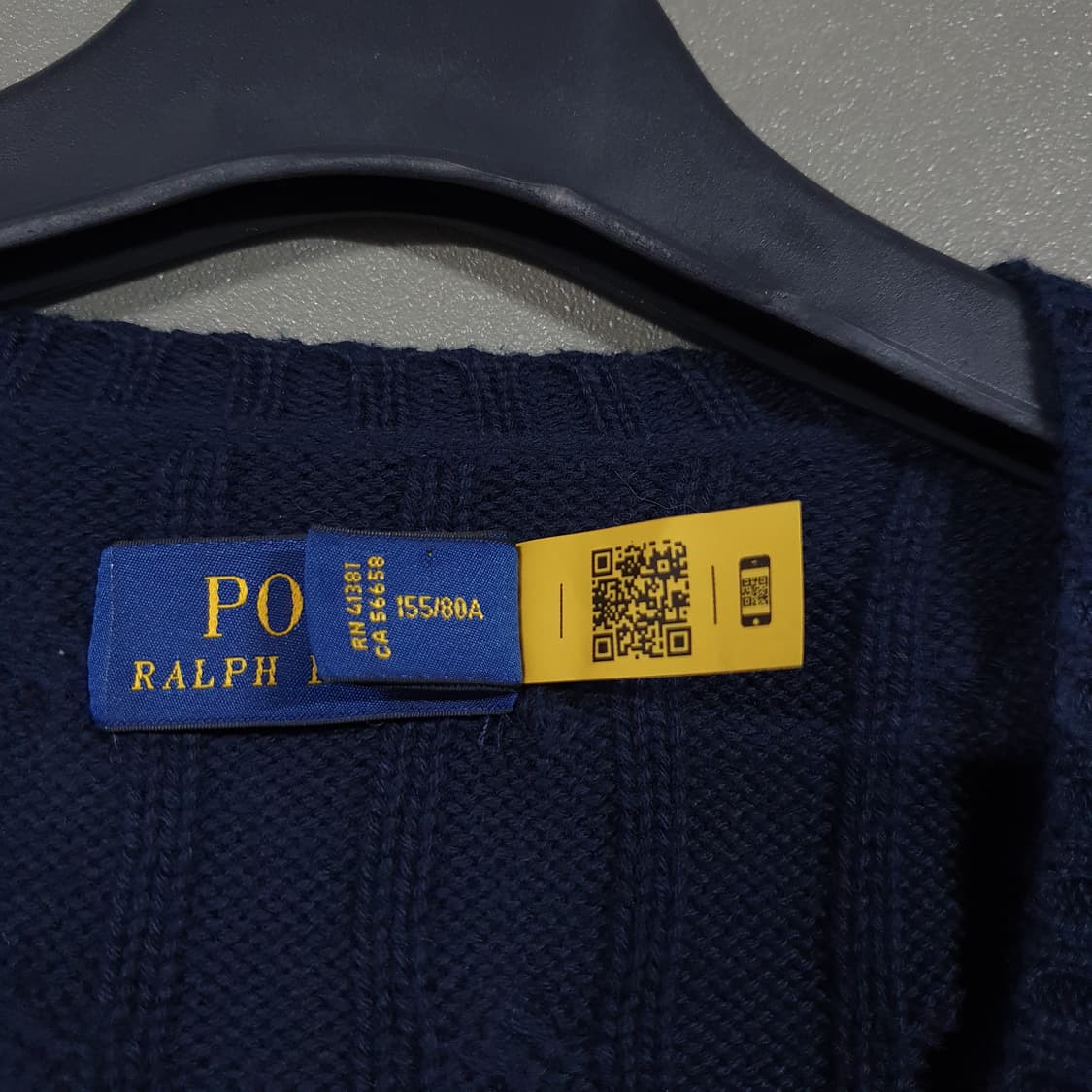 XS) 폴로 랄프로렌 신형 24FW 큐알탭 케이블 니트 꽈배기 스웨터 상품이미지6
