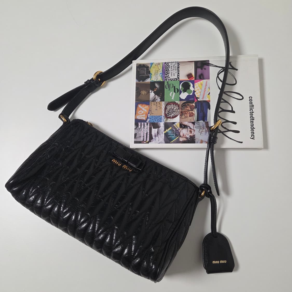 miumiu 미우미우 정품 마틀라세 금장 샤이니카프 숄더백 보우백 리본백 상품이미지2