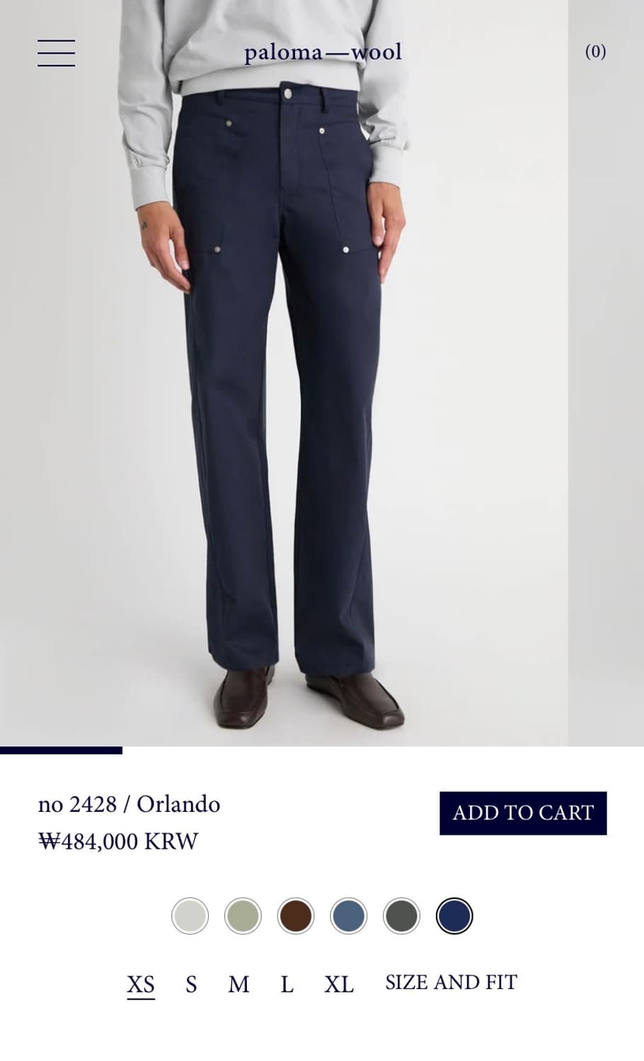 (S,M,L,XL) 팔로마울 Orlando 네이비 포켓 트라우저 상품이미지7