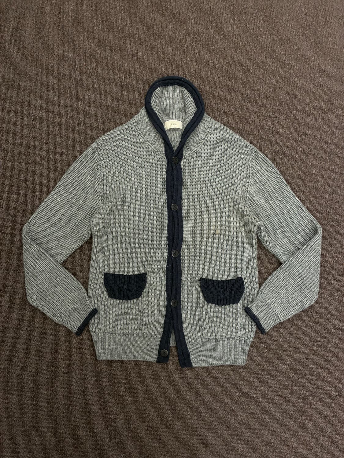 XL)Ikka 빈티지 여성 그레이 니트 가디건 상품이미지3