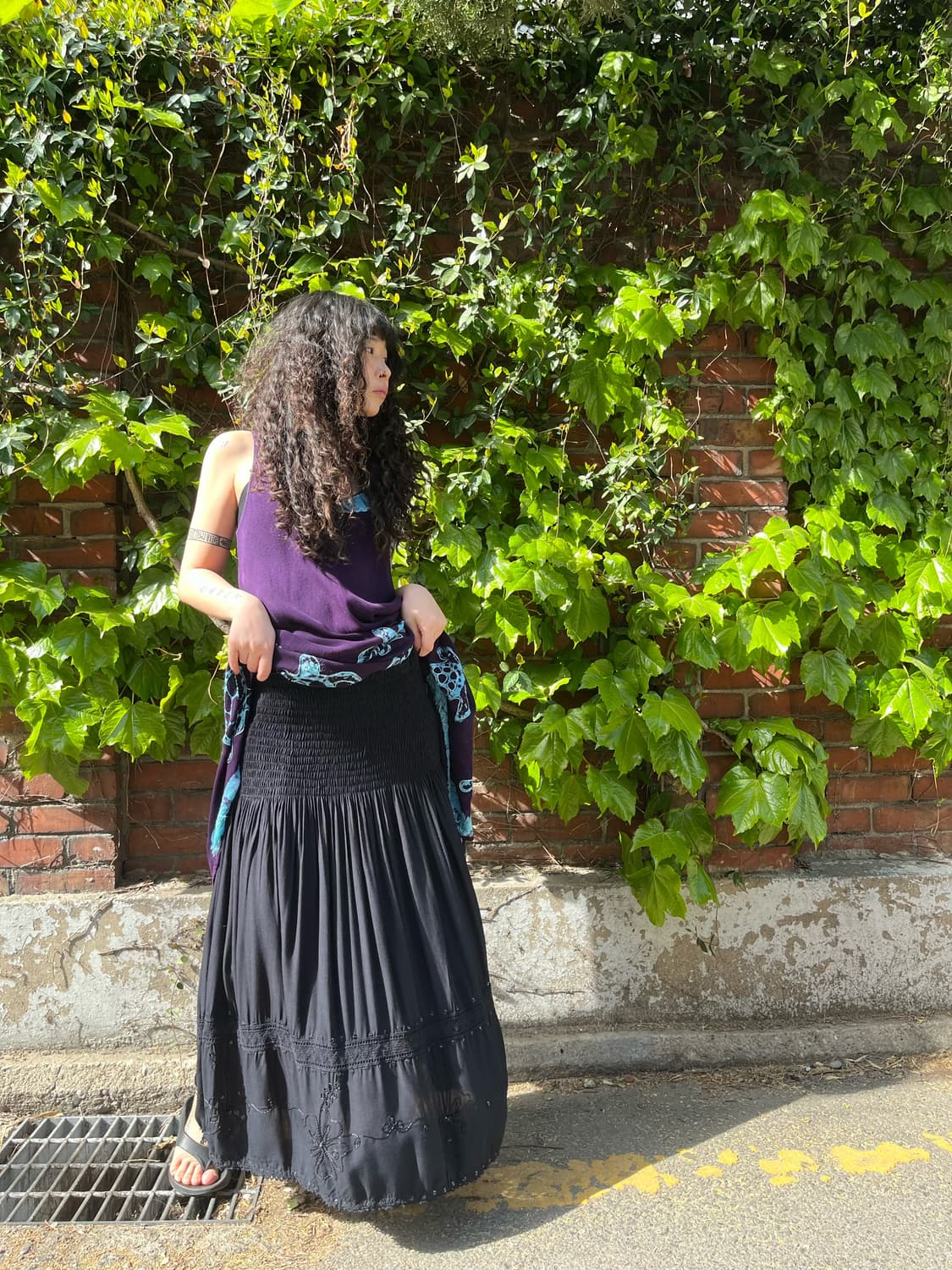 에스닉 자수 포인트 롱스커트 상품이미지3