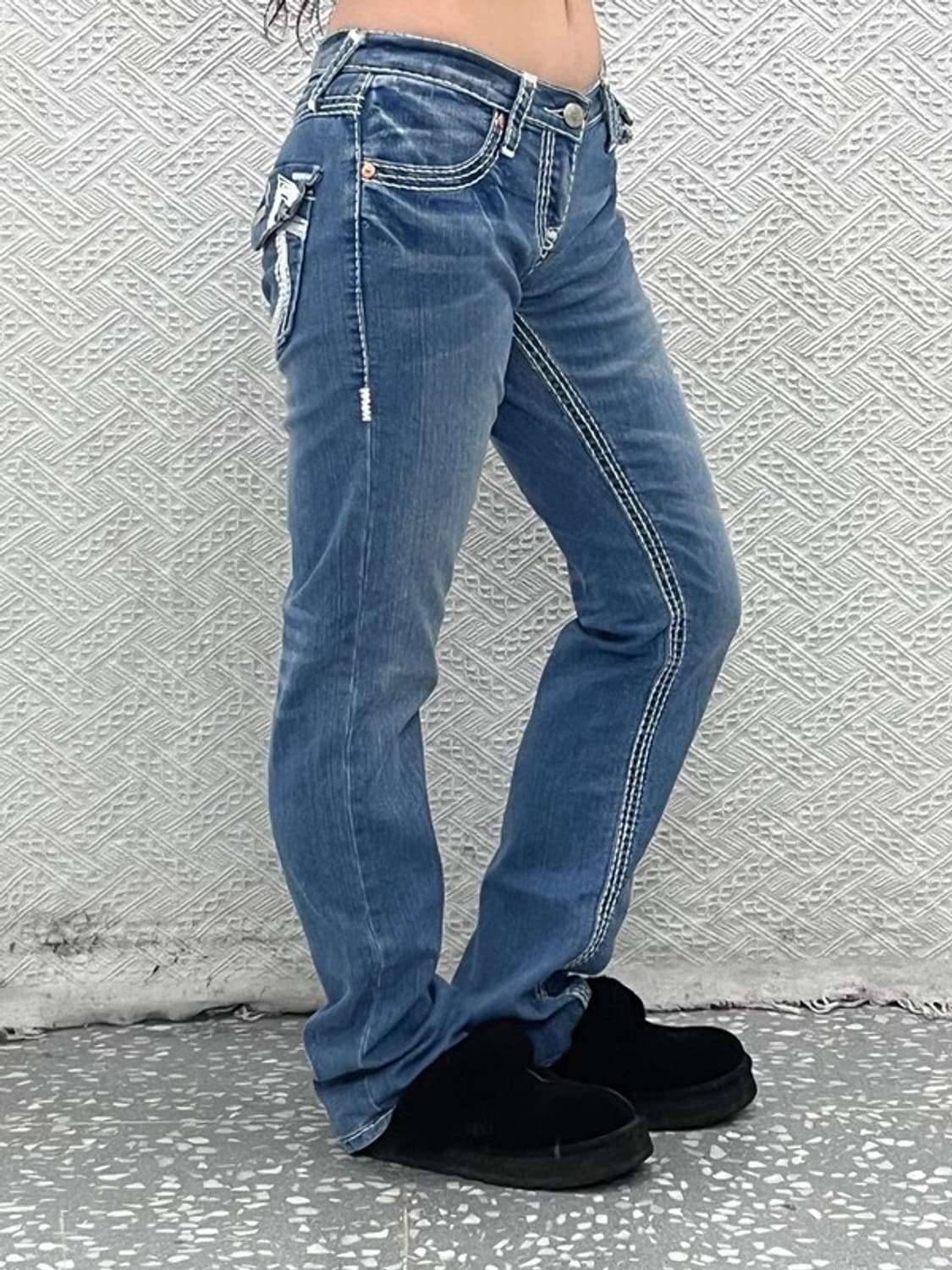 트루릴리전 JOY Y 빈티지 펑크 포켓스티치 데님팬츠 C10004 상품이미지2